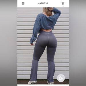 Naturyl by niykee heaten the hourglass yoga pant charcoal size XS flare leggings